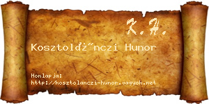 Kosztolánczi Hunor névjegykártya